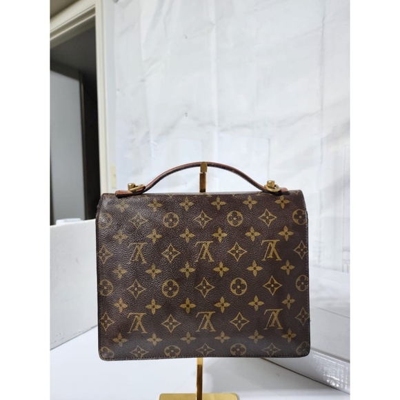Authentic LOUIS VUITTON Monogram Monceau Satchel Bag Brown - Picture 6 of 16